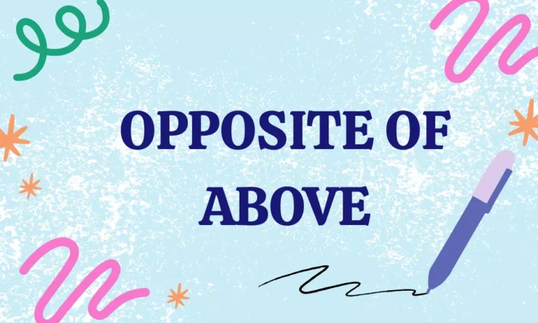 Above Opposite Word