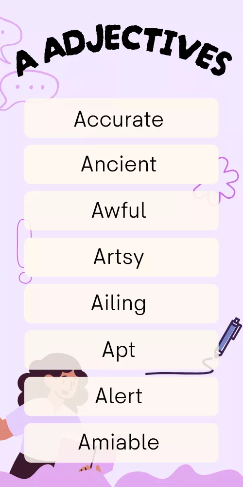 Adjectives That Start With A Adjectives That Start With A